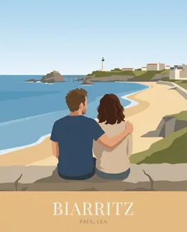 Example of a couple-from-behind poster in Biarritz