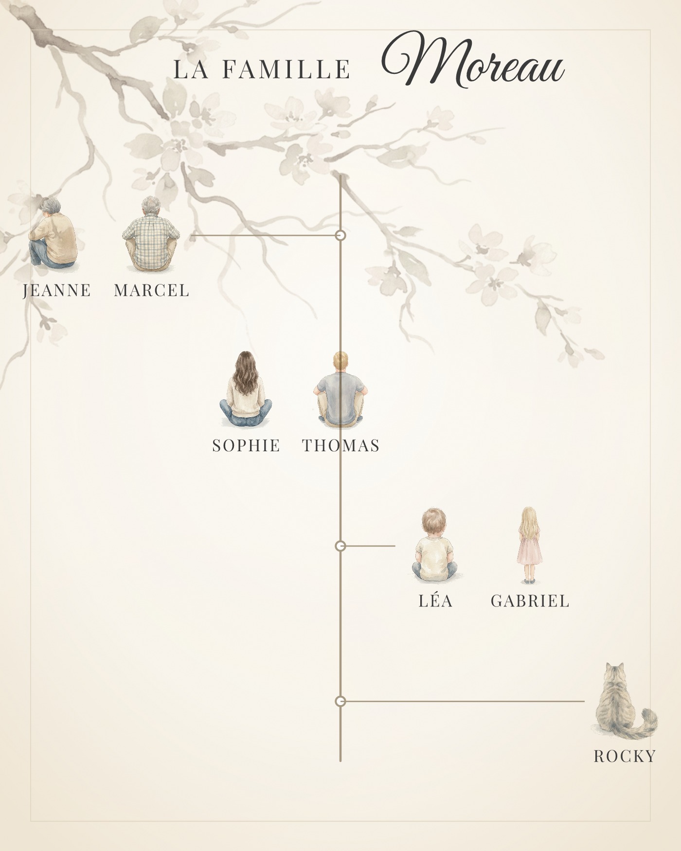 Family tree on the “Cherry tree” background