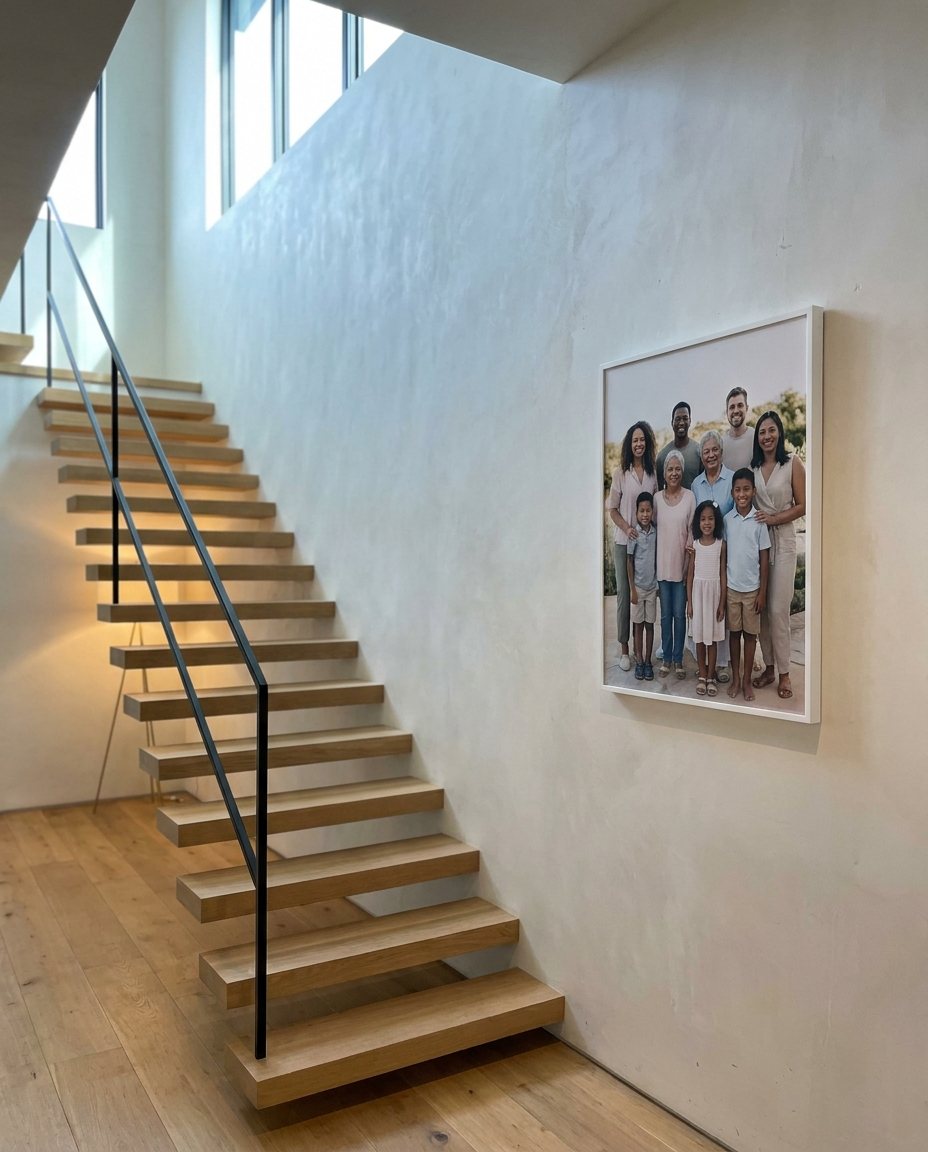 Le long de l’escalier
