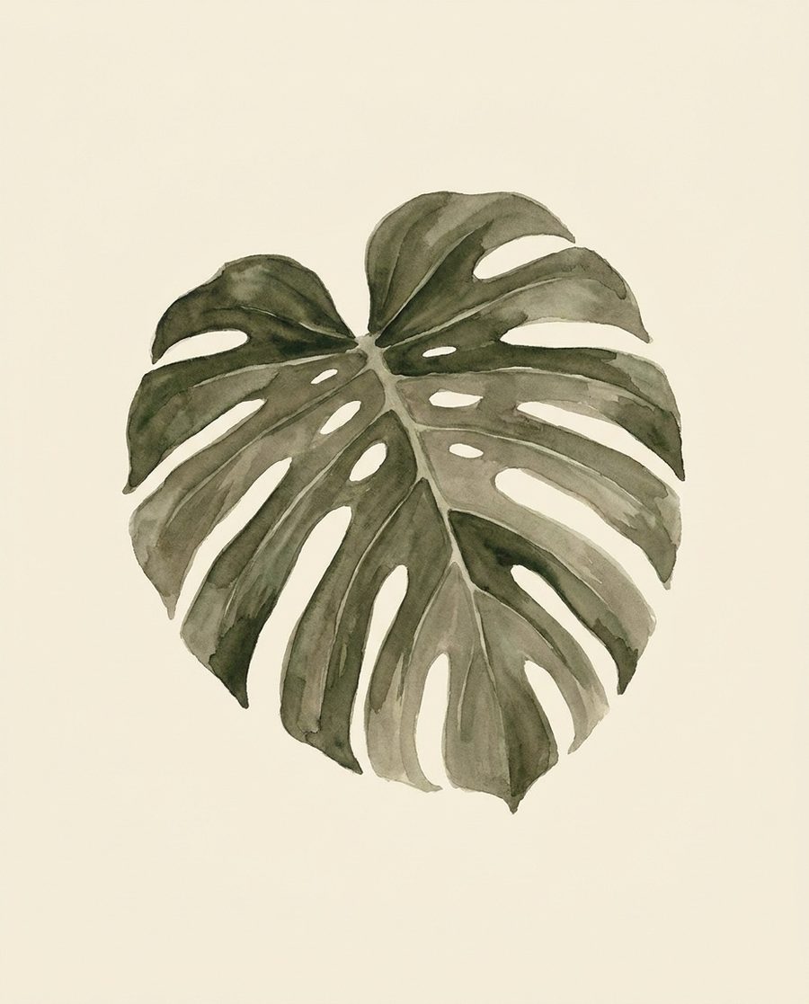 Monstera, botanical print