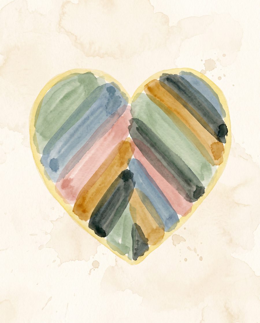 Watercolour heart, children’s print