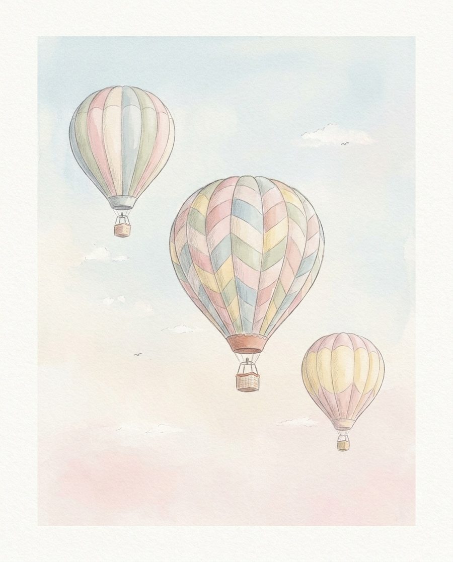 Hot-air balloons, children’s print