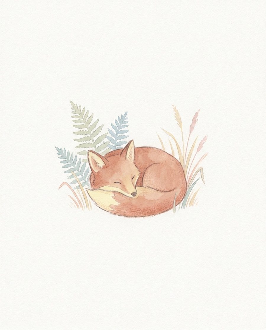 The little fox, children’s print