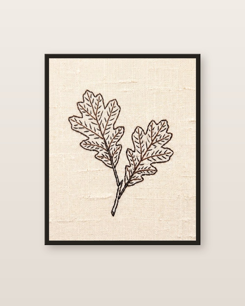 Embroidered leaves