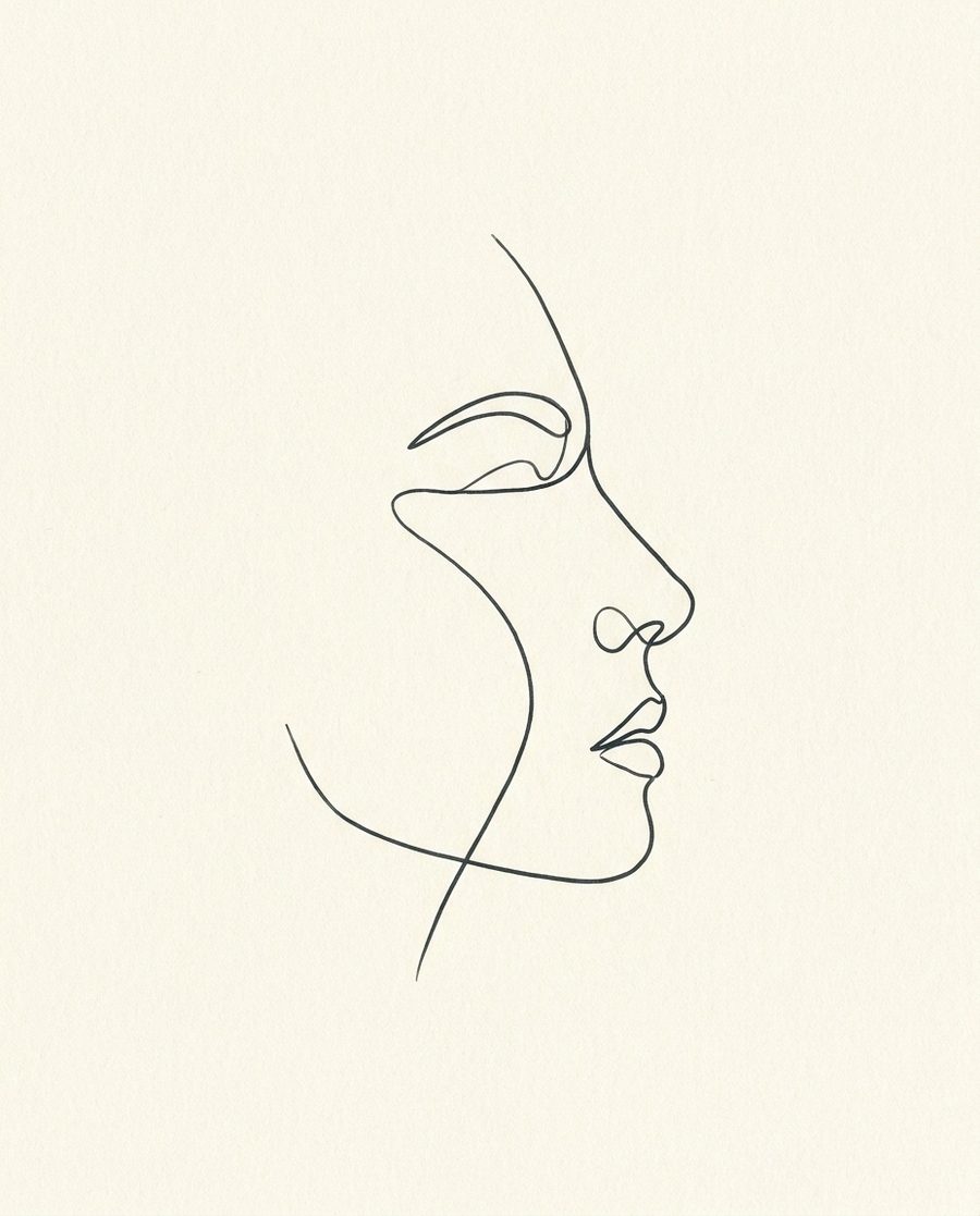 Line portrait, line art print