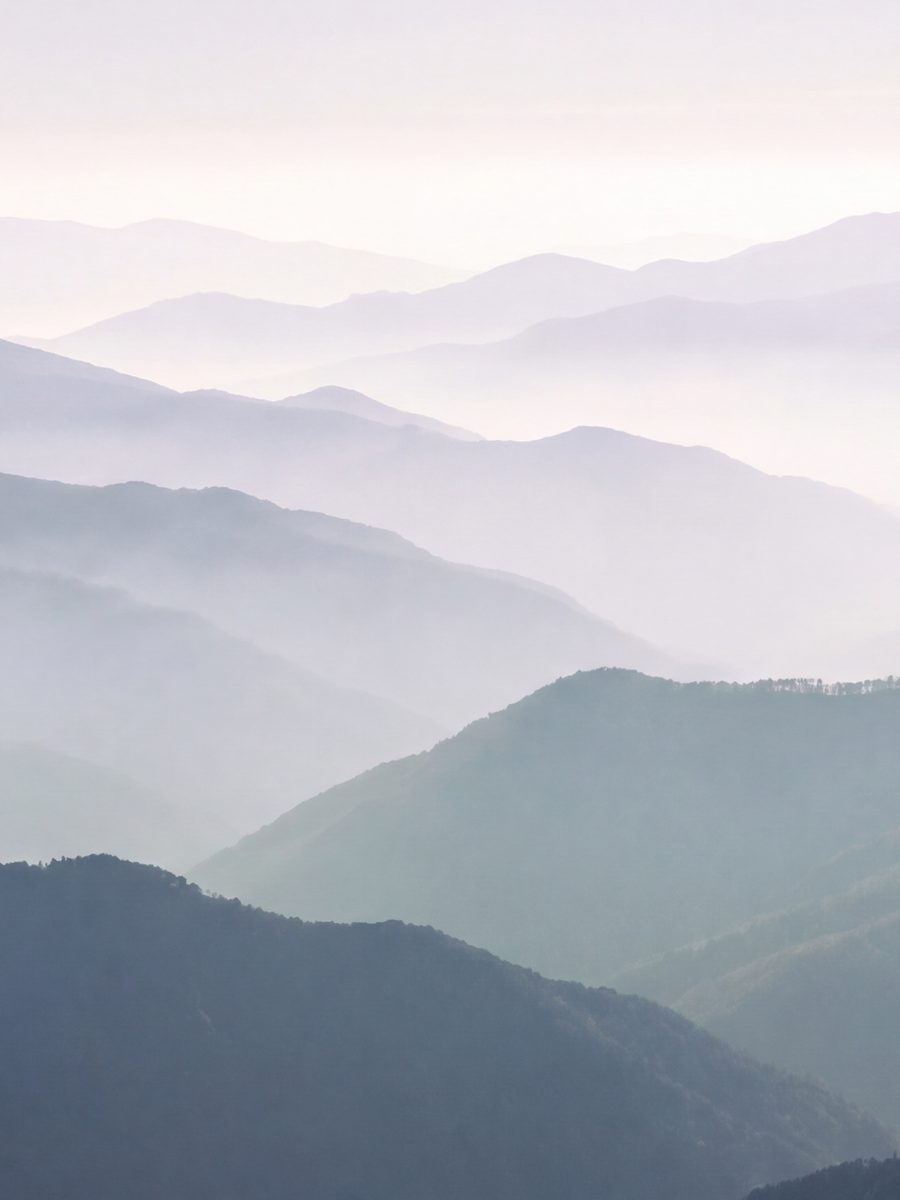 The blue mountains · centre panel, landscape print