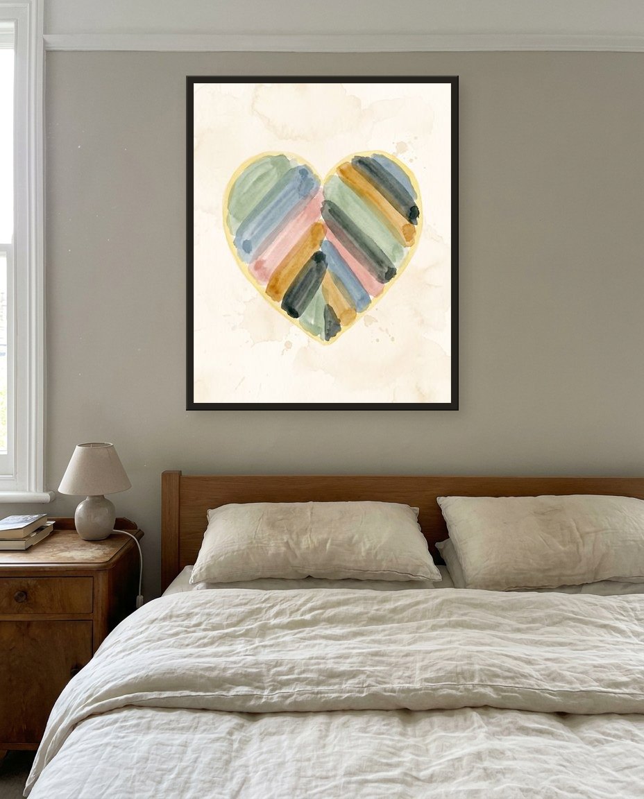 Watercolour heart, main bedroom