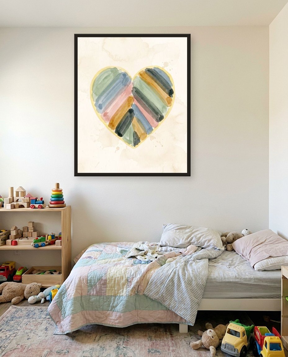 Watercolour heart, children’s room