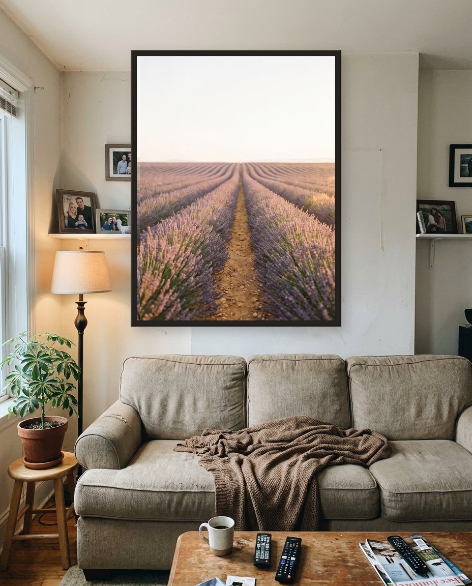 The lavender field · right panel, living room