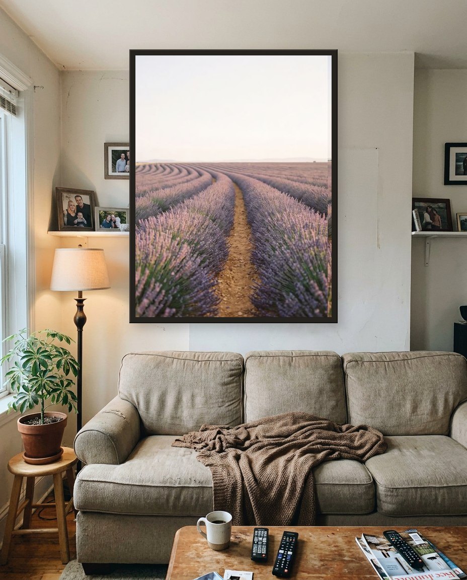 The lavender field · left panel, living room