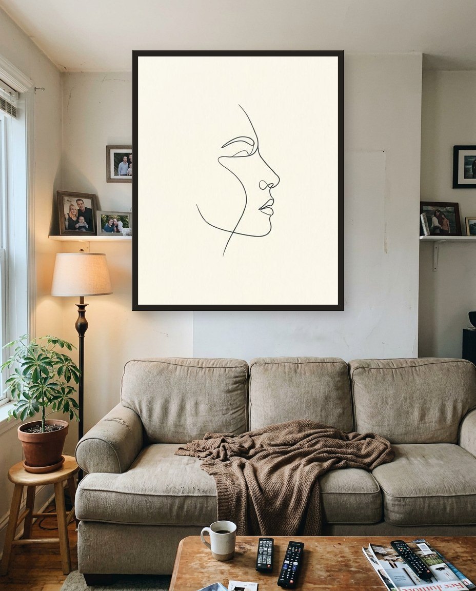 Line portrait, living room