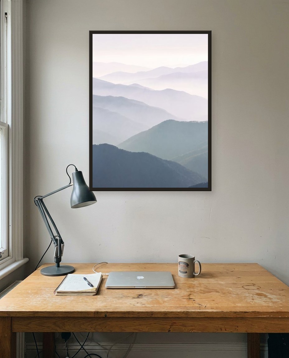 The blue mountains · centre panel, study
