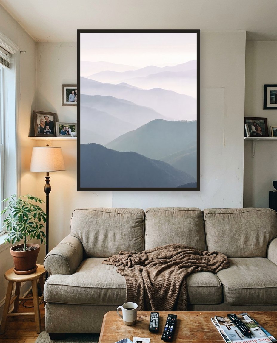 The blue mountains · centre panel, living room