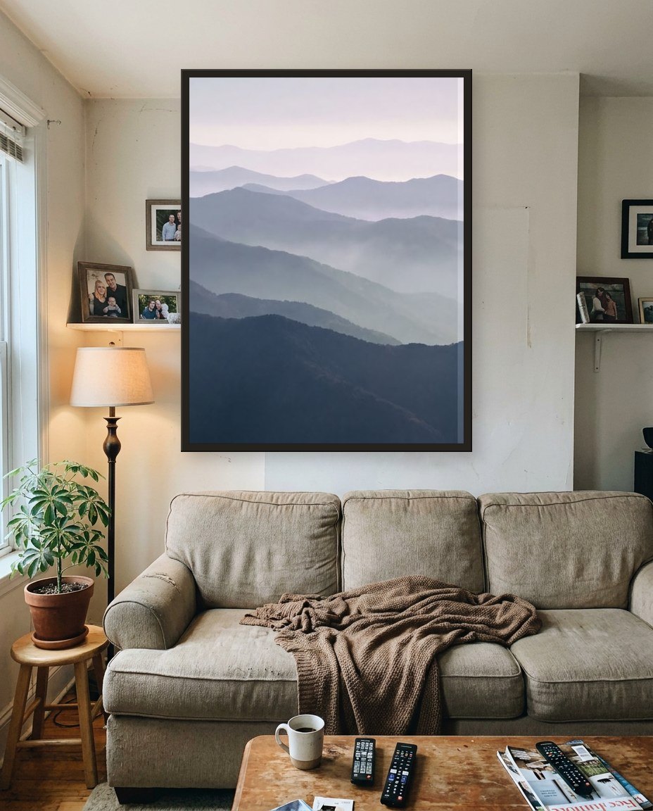 The blue mountains · left panel, living room