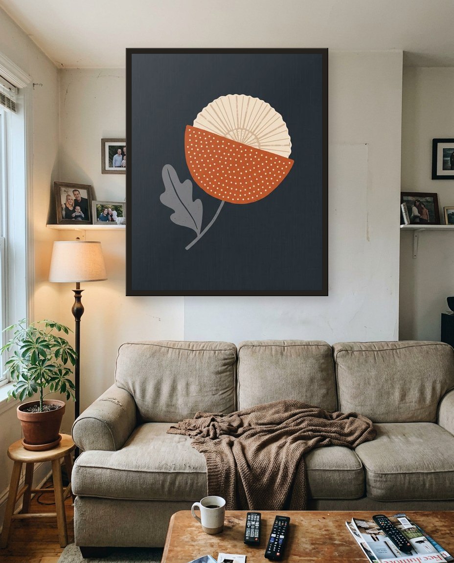 Retro poppy, living room