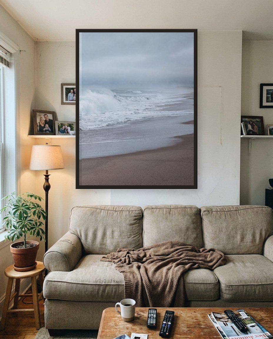The wave · right panel, living room
