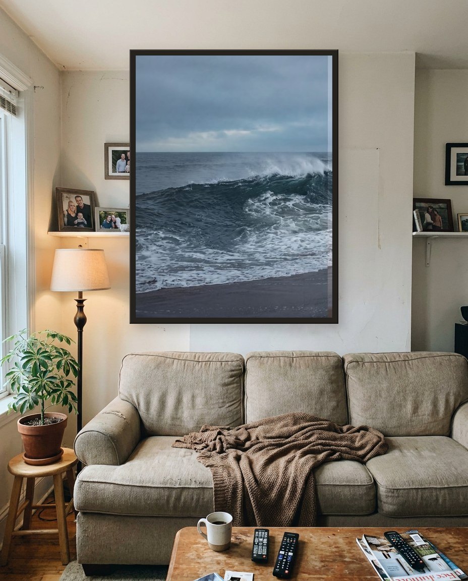 The wave · left panel, living room