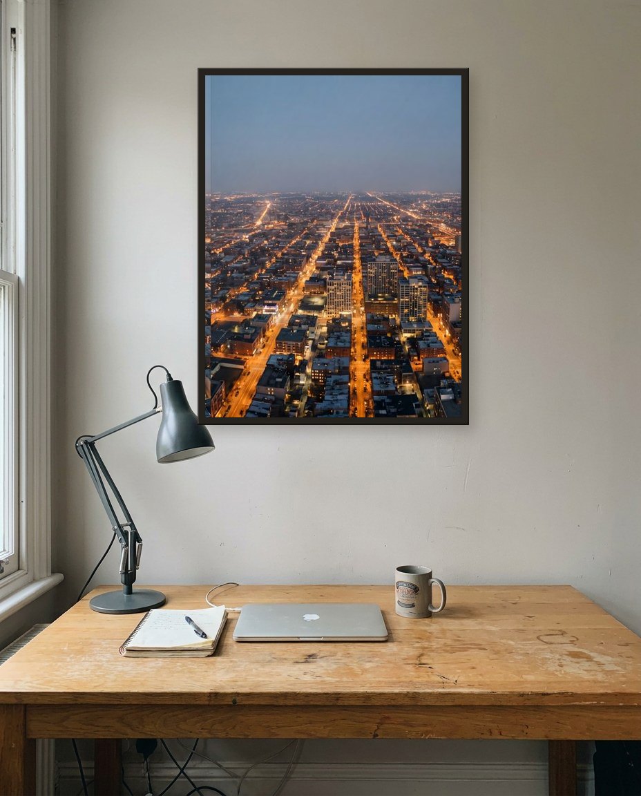 The city from above · right panel, study