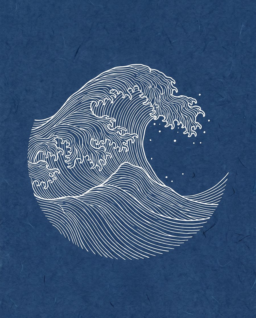 The line wave, line art print