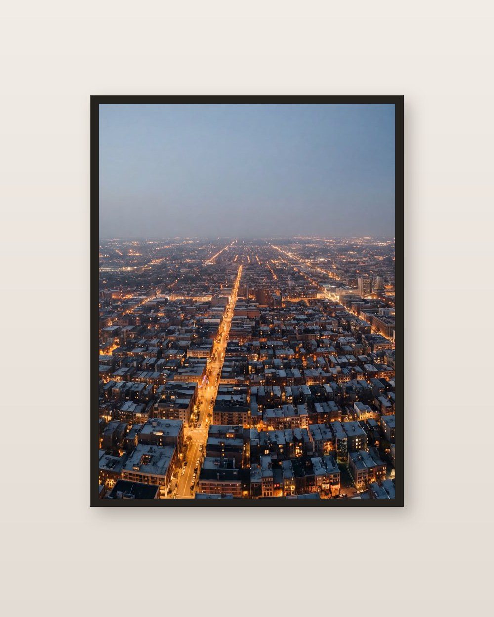The city from above · centre panel
