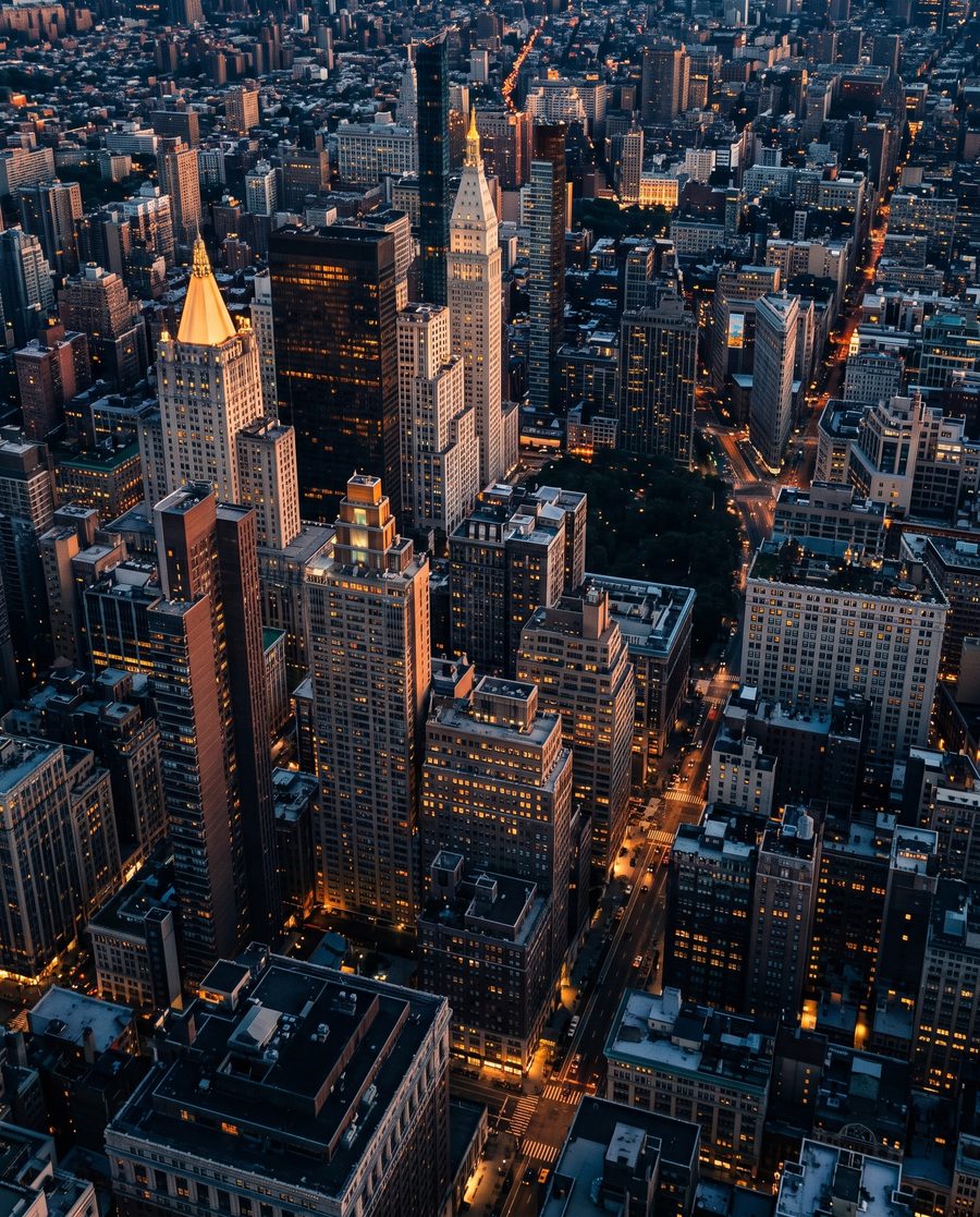 City by night, landscape print