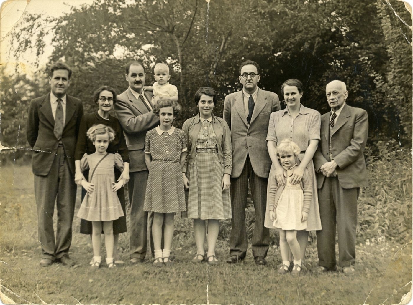 Old damaged family photograph, before restoration