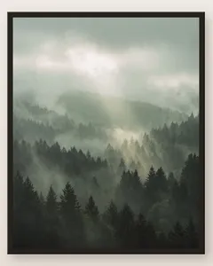 Example of wall art, a valley in the mist