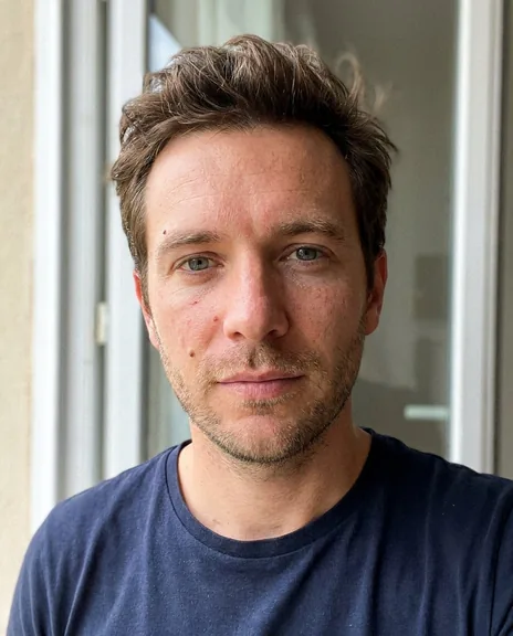 His photo, a simple portrait taken on a phone