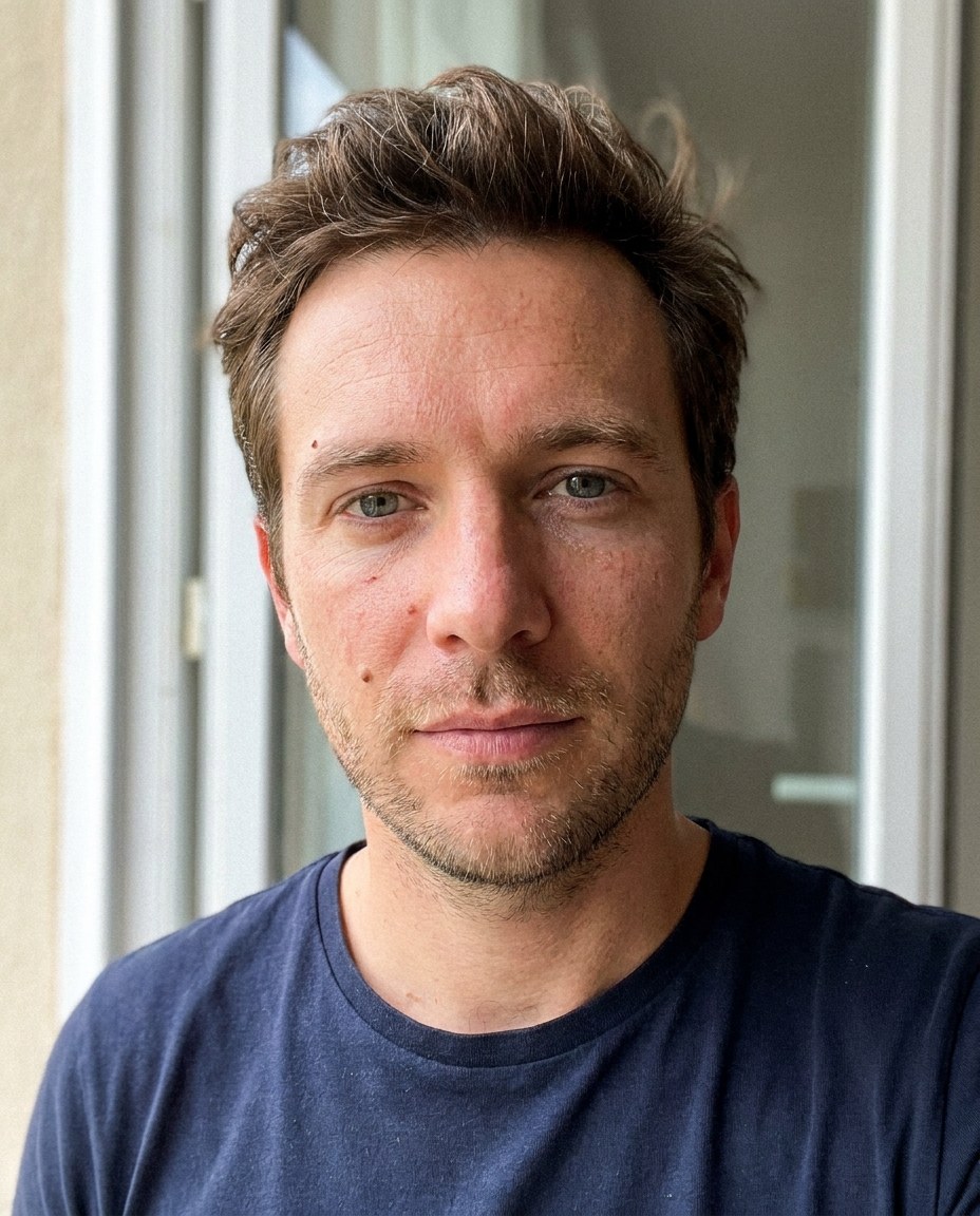 His photo, a simple portrait taken on a phone