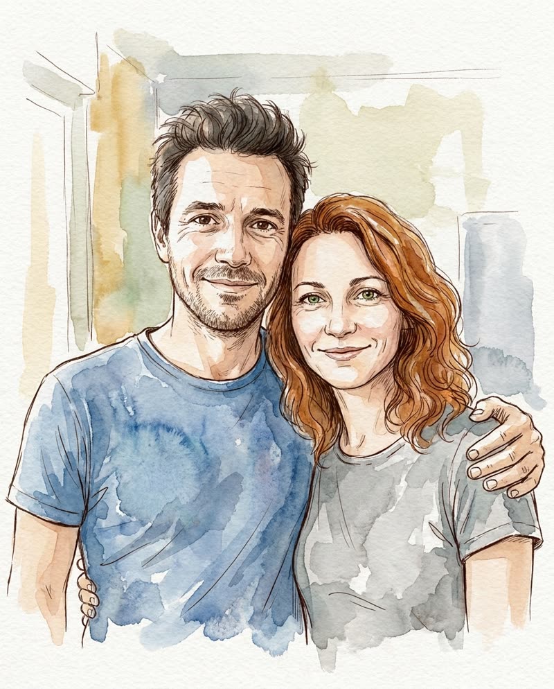 Example: Watercolour & ink